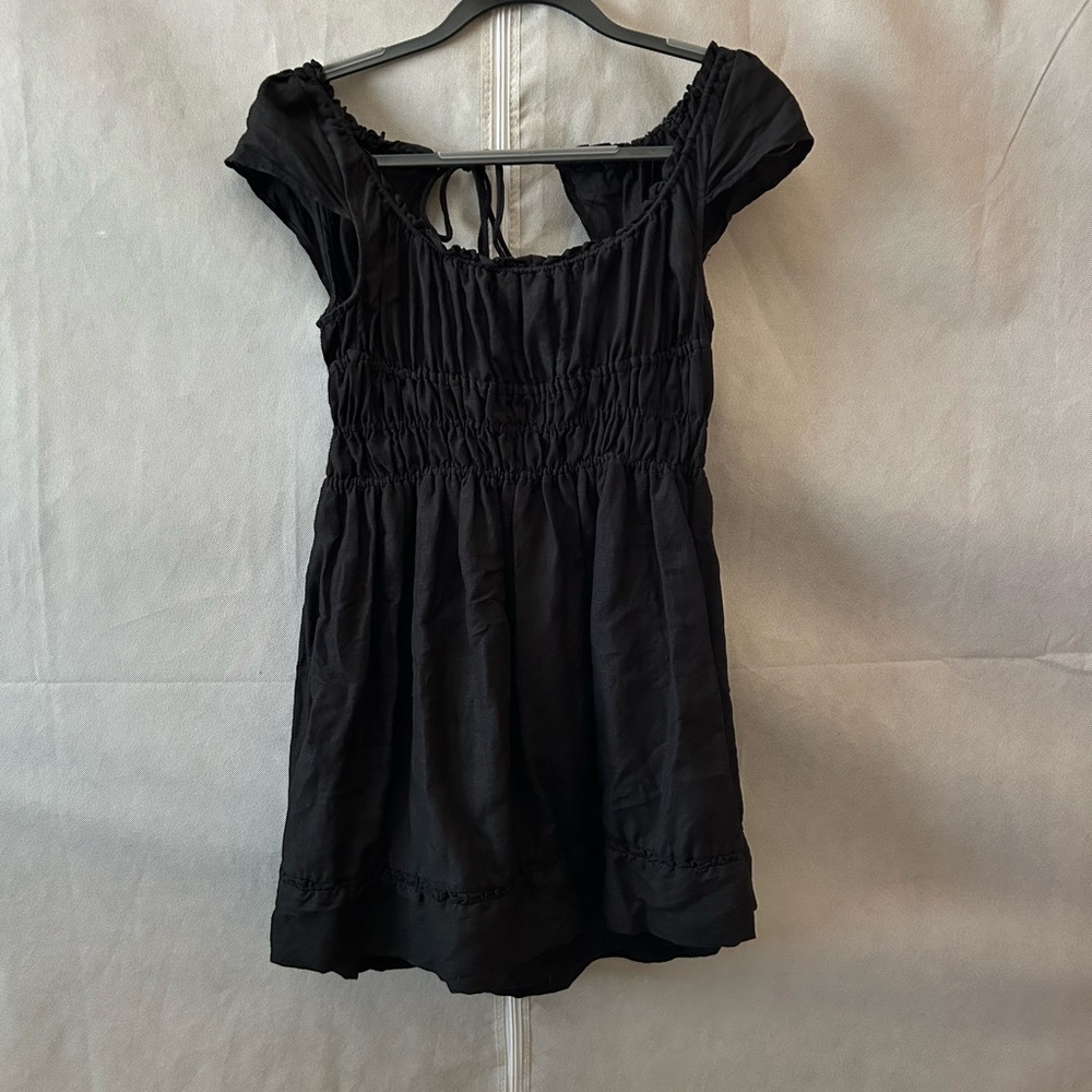 Anthropologie Backless Smocked Waist Mini Dress